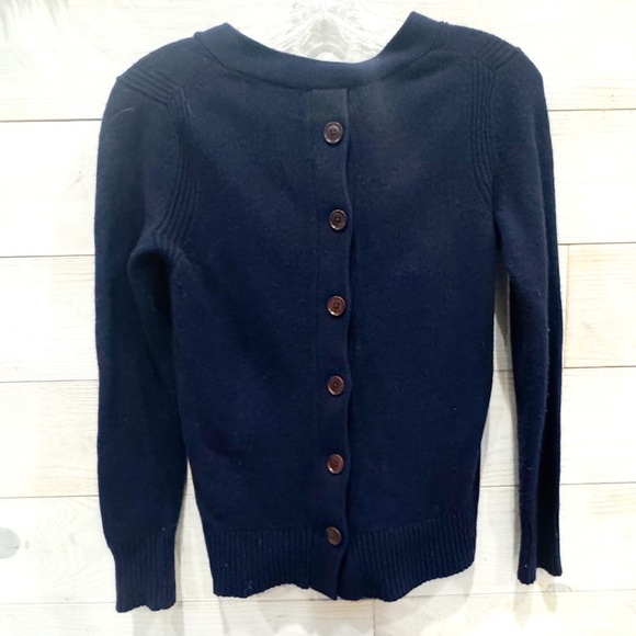 Banana Republic “flipucci”  navy blue button back detail pullover sweater  ❤️ - Picture 3 of 6